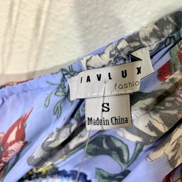 avlux Tiered Romper Floral Palm Print Jumper Halter Tied High Neck Shorts - Picture 11 of 12